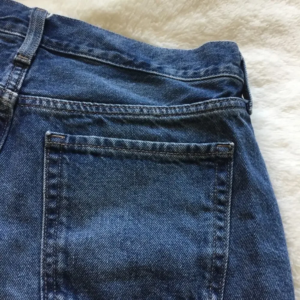 Old Navy Blue High-Rise Slouchy Straight Denim Shorts - Picture 6 of 9